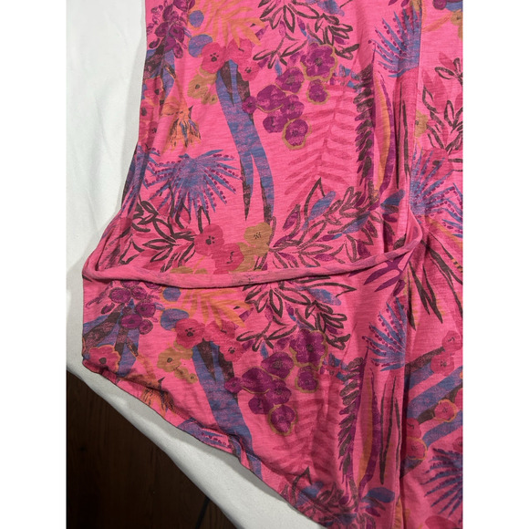 Fresh Produce Floral Tunic Blouse Womens Size 3X Pink Tropical Bright Colorful - Picture 7 of 9